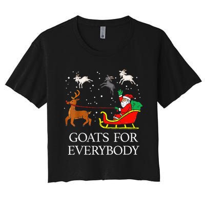 Spread Holiday Cheer with Hilarious Christmas Goats! Women's Crop Top Tee