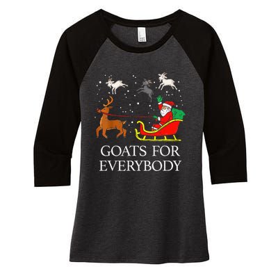 Spread Holiday Cheer with Hilarious Christmas Goats! Women's Tri-Blend 3/4-Sleeve Raglan Shirt