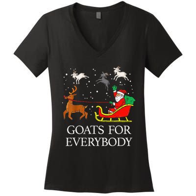 Spread Holiday Cheer with Hilarious Christmas Goats! Women's V-Neck T-Shirt