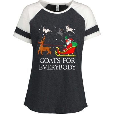 Spread Holiday Cheer with Hilarious Christmas Goats! Enza Ladies Jersey Colorblock Tee