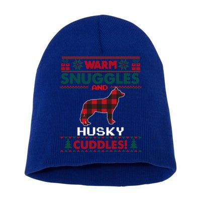 Siberian Husky Christmas Pajama Cool Gift Ugly Christmas Gift Short Acrylic Beanie