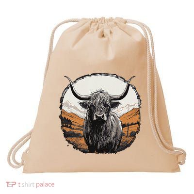 Scottish Highland Cattle Drawstring Bag