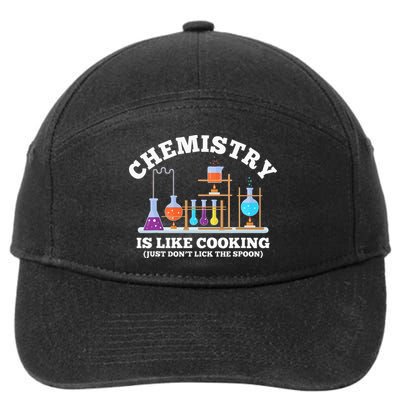 Science Humor Chemistry Is Like Cooking don't lick the Spoon 7-Panel Snapback Hat