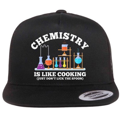 Science Humor Chemistry Is Like Cooking don't lick the Spoon Flatbill Hat