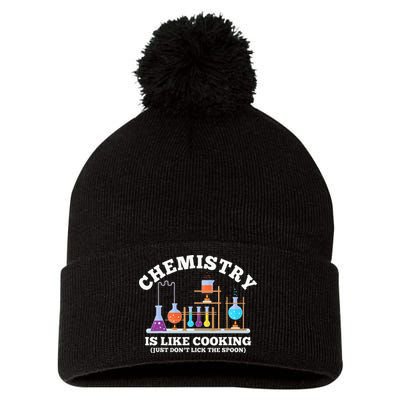 Science Humor Chemistry Is Like Cooking don't lick the Spoon Pom Pom 12in Knit Beanie