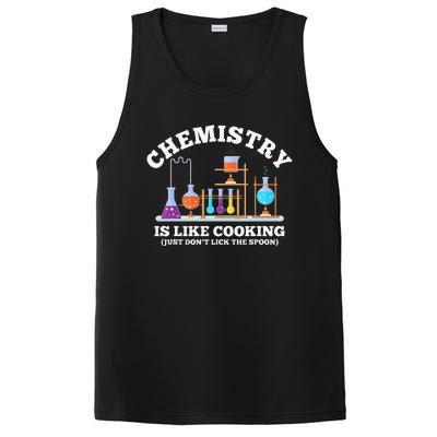 Science Humor Chemistry Is Like Cooking don't lick the Spoon PosiCharge Competitor Tank