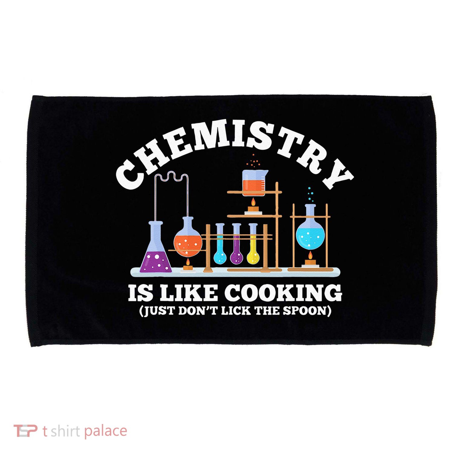 Science Humor Chemistry Is Like Cooking don't lick the Spoon Microfiber Hand Towel