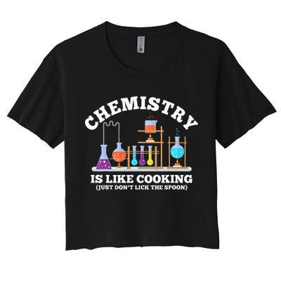 Science Humor Chemistry Is Like Cooking don't lick the Spoon Crop Top
