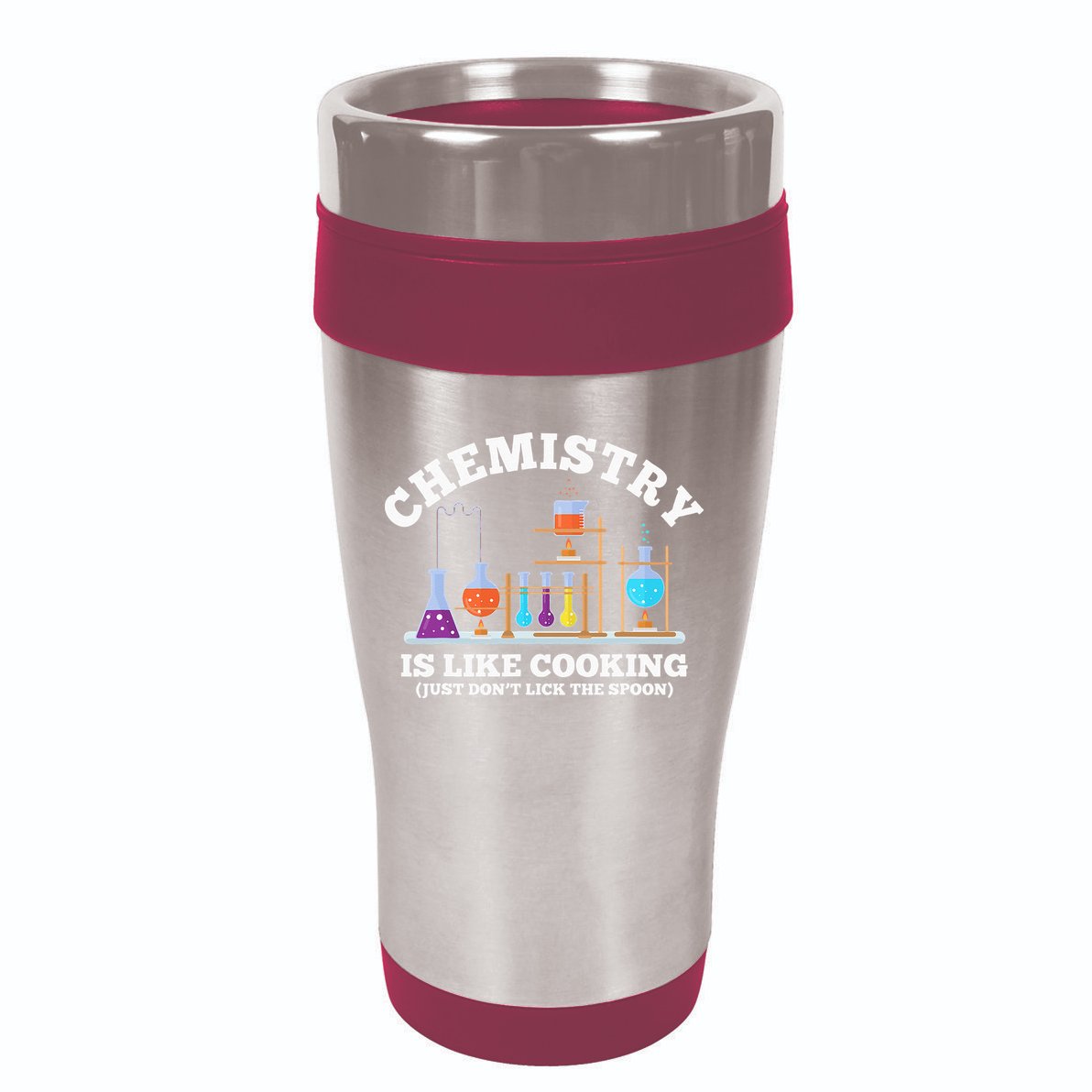 Science Humor Chemistry Is Like Cooking don't lick the Spoon 16oz Travel Tumbler
