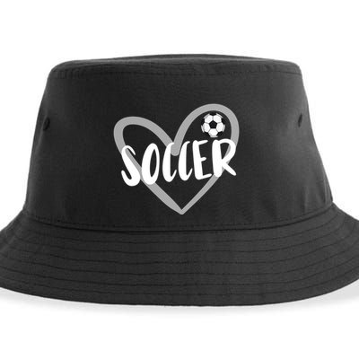 Soccer Heart Cool Gift Sustainable Bucket Hat