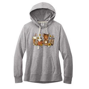 Scottish Highland Cow Sunflower Fall Vibes Coffee Lover Women's Fleece Hoodie