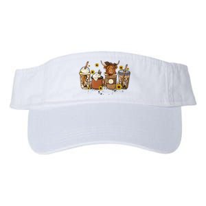 Scottish Highland Cow Sunflower Fall Vibes Coffee Lover Valucap Bio-Washed Visor