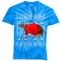 Santa Hat Christmas Lights Rat Ugly Xmas Sweater Gift Kids Tie-Dye T-Shirt