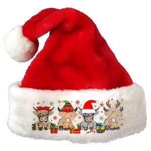 Scottish Highland Cow Christmas Tree Funny Cow Lover Xmas Premium Christmas Santa Hat