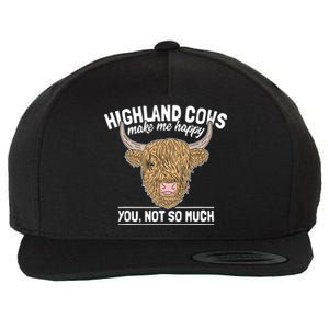 Scottish Highland Cow Funny Farmer Saying Cattle Lover Wool Snapback Cap