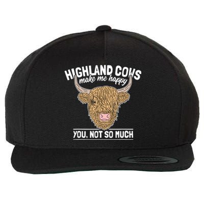 Scottish Highland Cow Funny Farmer Saying Cattle Lover Wool Snapback Cap