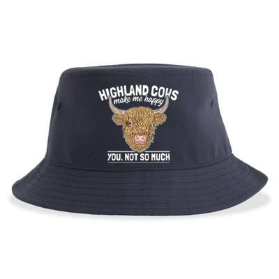 Scottish Highland Cow Funny Farmer Saying Cattle Lover Sustainable Bucket Hat