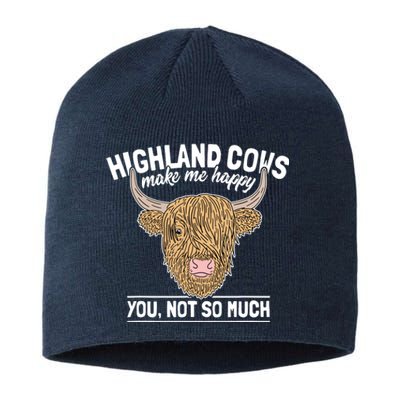 Scottish Highland Cow Funny Farmer Saying Cattle Lover Sustainable Beanie