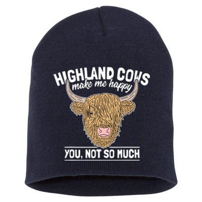 Scottish Highland Cow Funny Farmer Saying Cattle Lover Short Acrylic Beanie