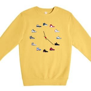 Sneaker Head Clock Premium Crewneck Sweatshirt