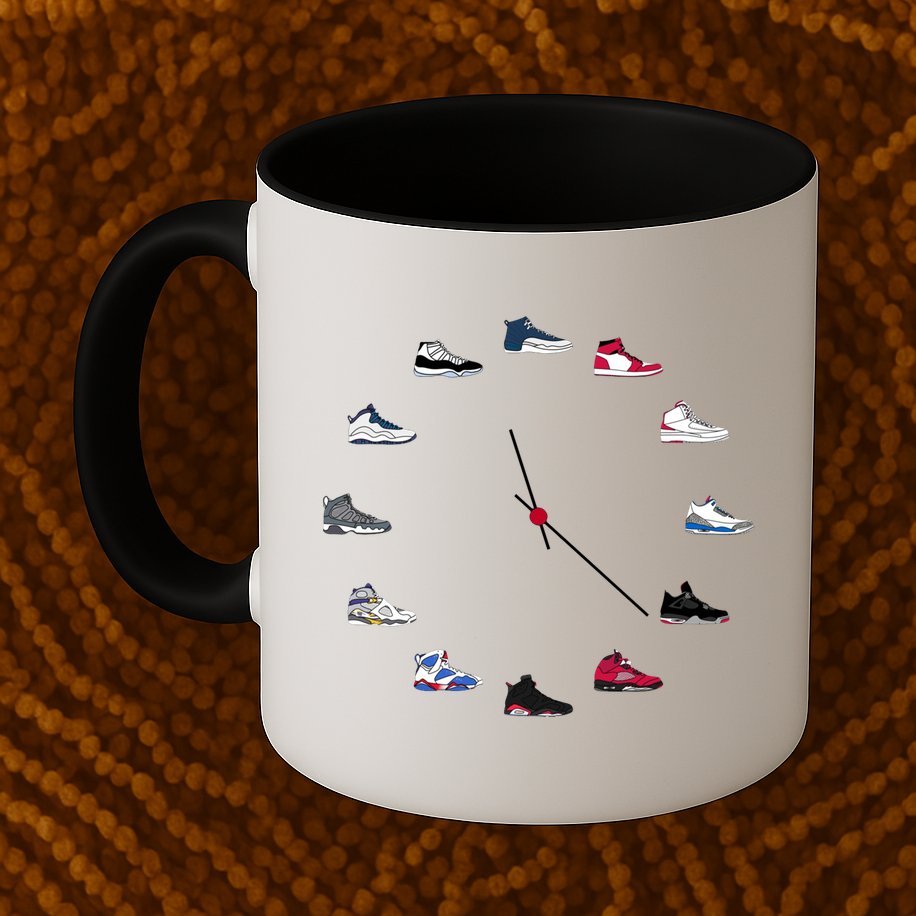 Sneaker Head Clock Mug