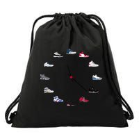 Sneaker Head Clock Drawstring Bag