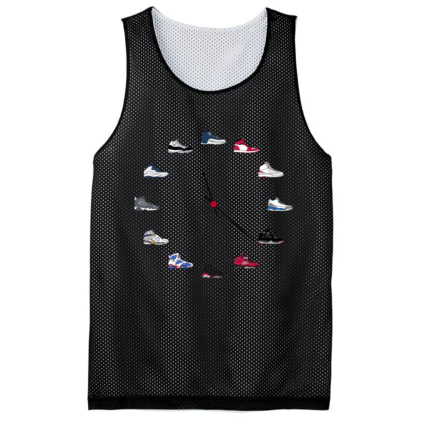 Sneaker Head Clock Mesh Reversible Basketball Jersey Tank