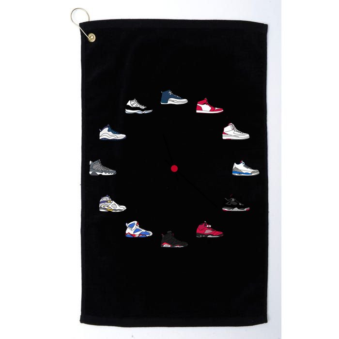 Sneaker Head Clock Golf Towel