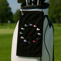 Sneaker Head Clock Golf Towel