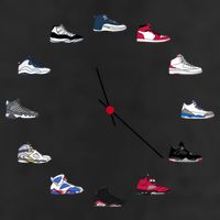 Sneaker Head Clock Golf Towel