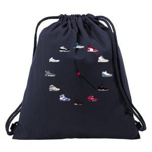 Sneaker Head Clock Drawstring Bag