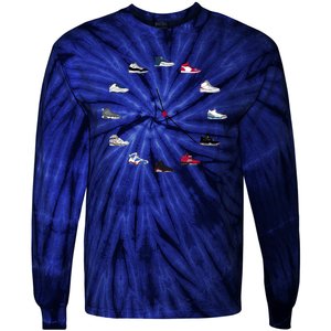 Sneaker Head Clock Tie-Dye Long Sleeve Shirt