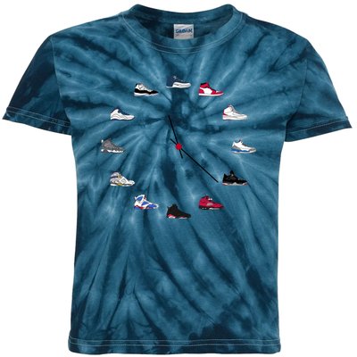 Sneaker Head Clock Kids Tie-Dye T-Shirt