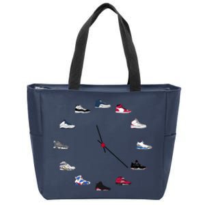 Sneaker Head Clock Zip Tote Bag