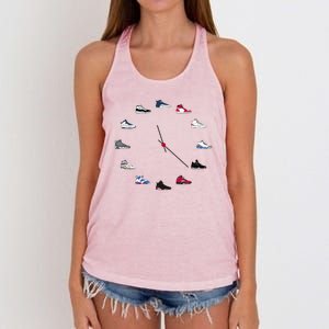 Sneaker Head Clock Women's Knotted Racerback Tank