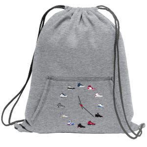 Sneaker Head Clock Sweatshirt Cinch Pack Bag