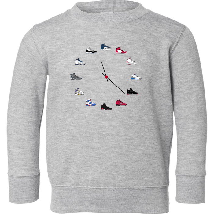 Sneaker Head Clock Toddler Sweatshirt