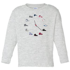 Sneaker Head Clock Toddler Long Sleeve Shirt