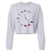 Sneaker Head Clock Cropped Pullover Crew