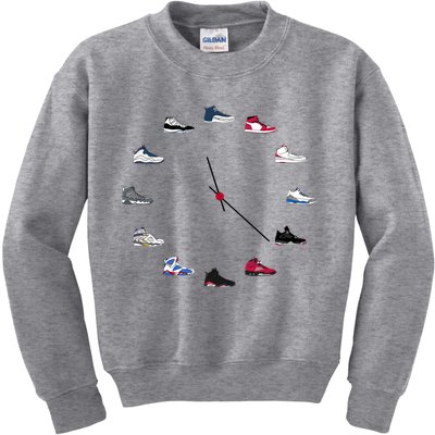 Sneaker Head Clock Kids Sweatshirt