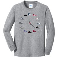 Sneaker Head Clock Kids Long Sleeve Shirt