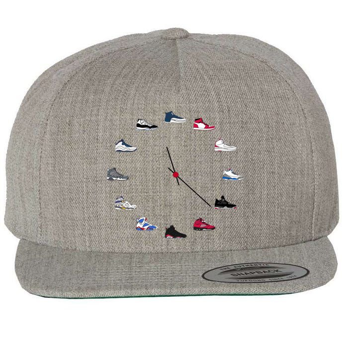 Sneaker Head Clock Wool Snapback Cap