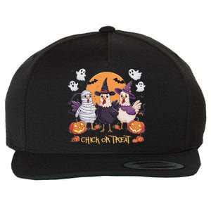 Spooky Halloween Chicken Pumpkin Farm Chick Or Treat Wool Snapback Cap