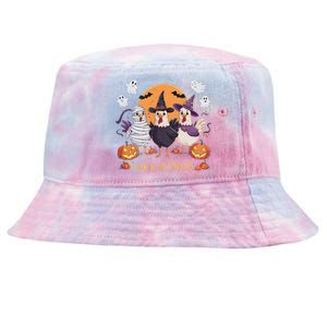 Spooky Halloween Chicken Pumpkin Farm Chick Or Treat Tie-Dyed Bucket Hat