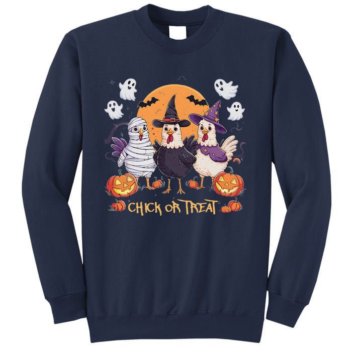 Spooky Halloween Chicken Pumpkin Farm Chick Or Treat Sweatshirt