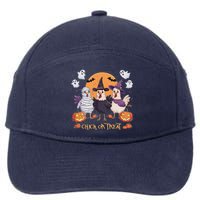 Spooky Halloween Chicken Pumpkin Farm Chick Or Treat 7-Panel Snapback Hat