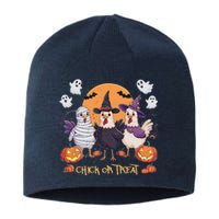 Spooky Halloween Chicken Pumpkin Farm Chick Or Treat Sustainable Beanie