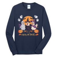 Spooky Halloween Chicken Pumpkin Farm Chick Or Treat Tall Long Sleeve T-Shirt