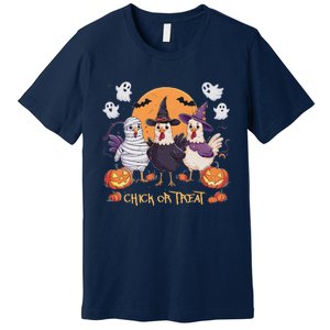 Spooky Halloween Chicken Pumpkin Farm Chick Or Treat Premium T-Shirt