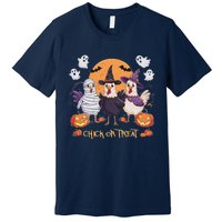 Spooky Halloween Chicken Pumpkin Farm Chick Or Treat Premium T-Shirt